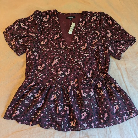 Madewell Peplum Blouse -szS - Picture 3 of 10